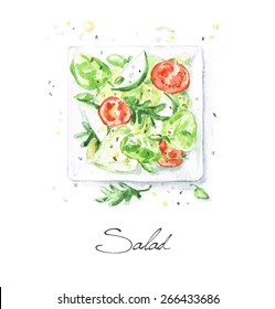 Salad - Watercolor Food Collection