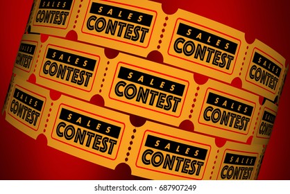 Sales Contest Competition Sell More Most Tickets 3d Illustration