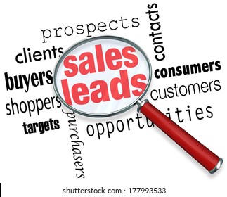 Sales Leads Looking Finding Searching Magnifying Glass