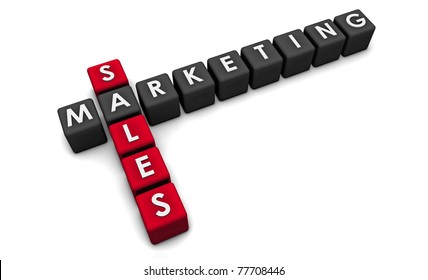 Sales And Marketing Concept In 3d Format