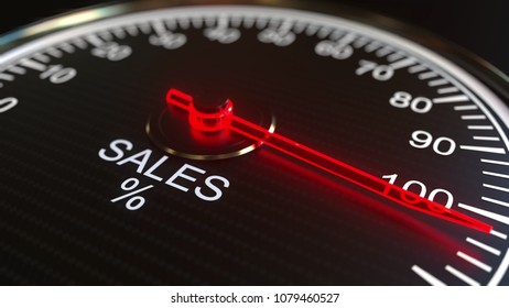 Sales meter or indicator, 3D rendering