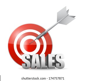 Sales Target Illustration Design Over A White Background