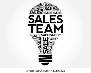 Sales Team Bulb Word Cloud, Business Concept Background