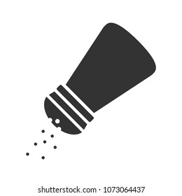 Salt Or Pepper Shaker Glyph Icon. Silhouette Symbol. Spice. Negative Space. Raster Isolated Illustration