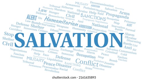 Salvation Word Cloud.  Made With Text Only.