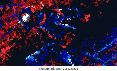 Samarinda,Indonesia-may 14 2022: Spiderman Miles Morales Image In The Form Of A Low Poly Triangle Particle Illustration In Black Red And Blue. This Image Is Suitable For Wallpaper Or Other Purposes. 