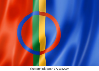 Sami Ethnic Flag, Lapland. 3D Illustration