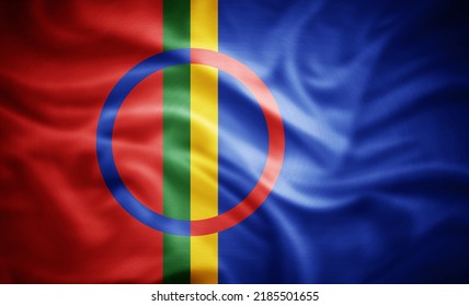 Sami Ethnic Flag, Lapland-3D Illustration