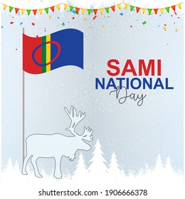 Sami National Day.6th February. Sami Flag  