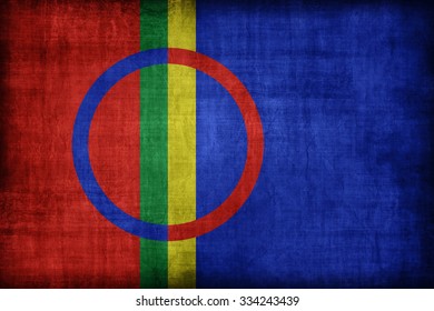 Sami People Flag Pattern , Retro Vintage Style