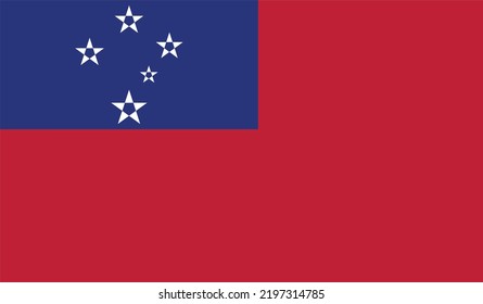 SAMOA Flag - Illustration Flag - Samoan Flag