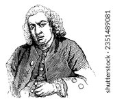 Samuel Johnson (1709-1784) English writer, playwright, essayist, moralist, literary critic, sermonist, biographer, editor and lexicographer - Vintage engraved illustration