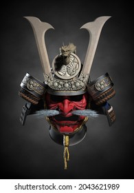 A Samurai Battle Helmet. 3d Illustration