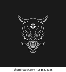 Samurai Mask Oni Mask Logo Stock Illustration 1548376355