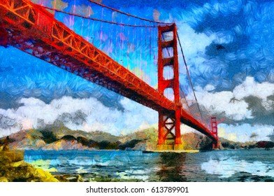 San Francisco Golden Bridge Oil Painting