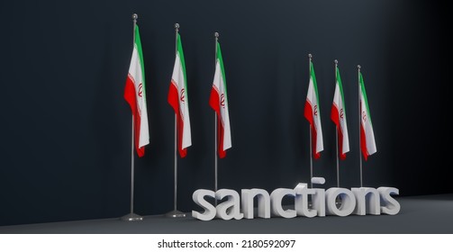 Sanctions On Iran, Sanctions Against Iran, 3D Work And 3D Illustration