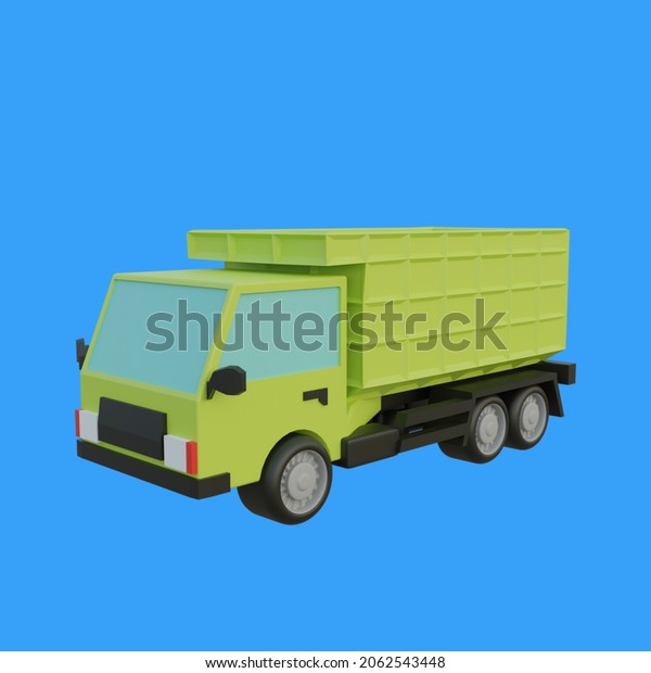 sand truck or\
dump truck front look 3d\
object