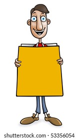 Sandwich Man With Blank Board For Message