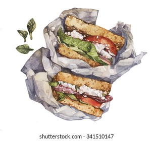 Sandwich Watercolor