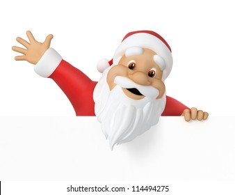Santa Claus, 3d Illustration,  Work Path Included