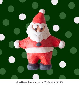 santa claus art toy plasticine clay playdough modeling sculpt cute character fun kid activity happy holiday merry christmas celebration winter december 3d design illustration craft creative childhood - Powered by Shutterstock