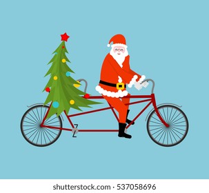 Santa Riding Bicycle Stock Vector (Royalty Free) 1086297461