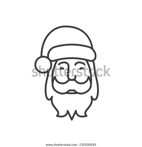 Santa Claus Linear Icon Thin Line Stock Illustration 530500069