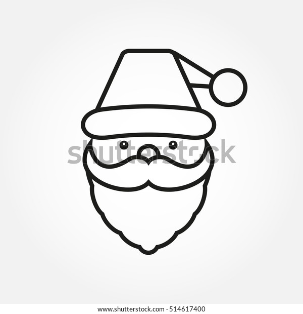 Santa Claus Outline Icon Santa Head Stock Illustration 514617400