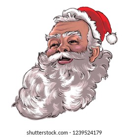 Santa Claus Presenting Gifts, Illustration Painting 