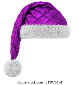 purple and white santa hat