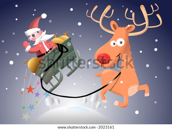 Santa Claus Rudolph Stock Illustration 2023161