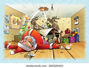 Pere Noel Humour Illustrations Images Et Images Vectorielles De Stock Shutterstock