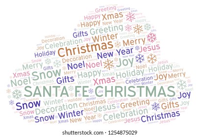 Santa Fe Christmas Word Cloud.