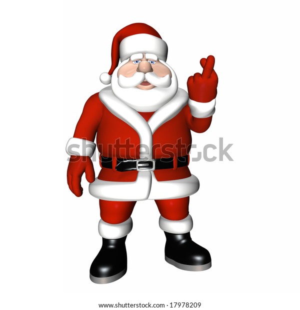 Santa Pose Fingers Crossed Isolated On Stock Illustration 17978209