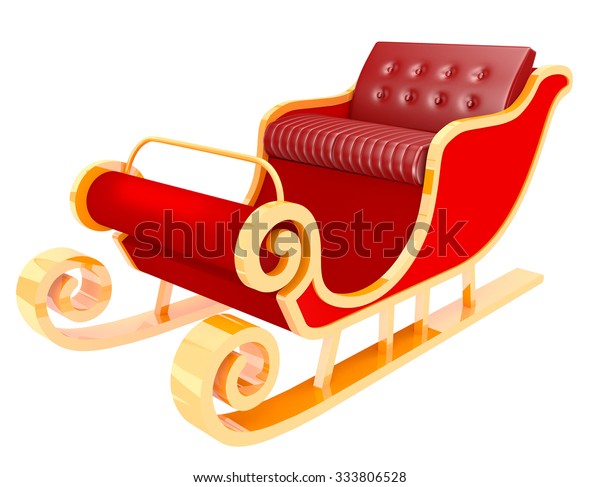 Santa Sleigh Isolated On White Background Stock Illustration 333806528