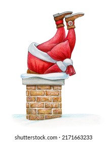 Santa stucked in chimney