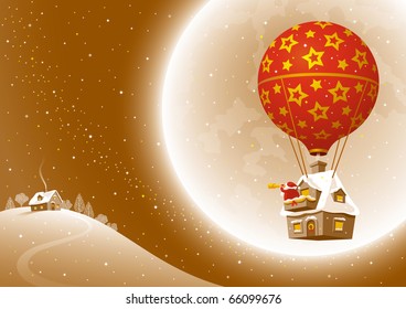 Santa's Christmas flight - Powered by Shutterstock