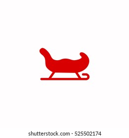 Santa's Sleigh Icon, Isolated, White Background