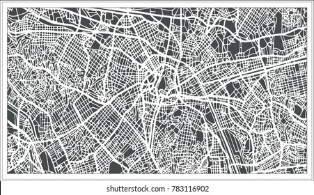 Sao Paulo Brazil City Map in Retro Style. Outline Map.