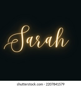 Sarah Name On Black Background Stock Illustration 2207841579 | Shutterstock