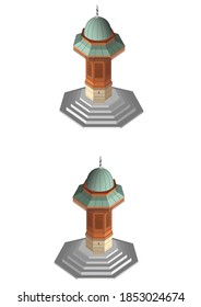 
Sarajevo Fountain Isometric Drawing Illustration
