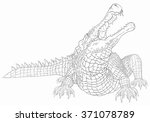 Sarcosuchus line drawing for coloring books.