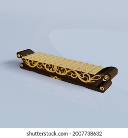 Saron Or Ricik, Gamelan 3D Rendering Or 3D Illustration