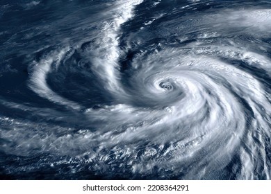 Satellite Image Of The Ian Hurricane Also Called Tornado Or Typhoon In Florida State Of United States Seen From Satellite View. Natural Disasters In Towns Caused By Climate Change. 3D Illustration.