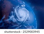 Satellite imagery captures Hurricane Milton swirling over Florida, USA, illustrating the massive storm