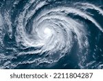 Satellite view of a tropical cyclone. 3d rendering