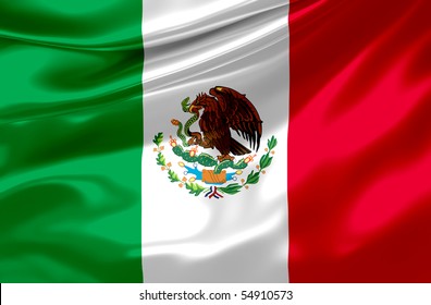 Satin Mexican Flag