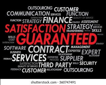 Satisfaction Guaranteed Word Cloud Business Concept Stock Illustration ...