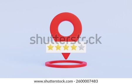 Satisfaction scoring concept of accurate location assessment. 3D illustration.