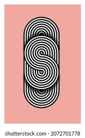 Satisfying Geometric Line Art Repetition Letter S Alphabet